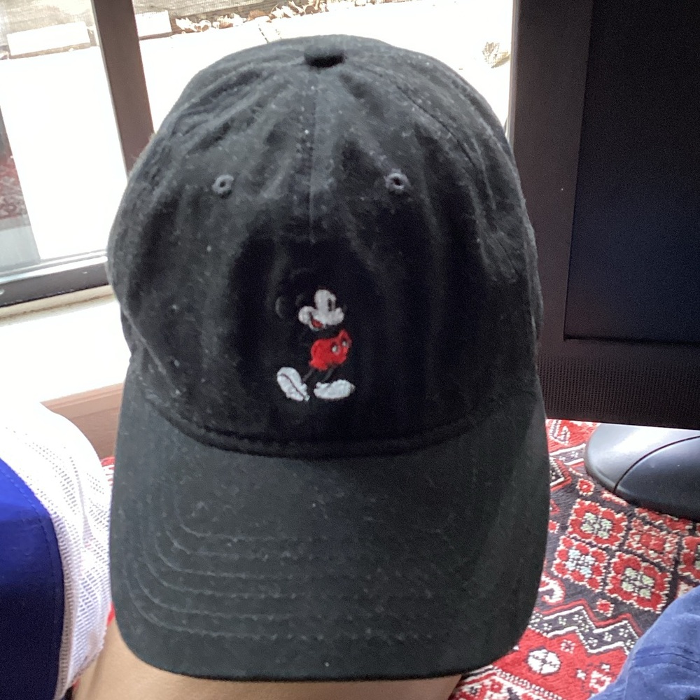 Disney Black Kids Hat with Mickey Embroidery (Red, White)